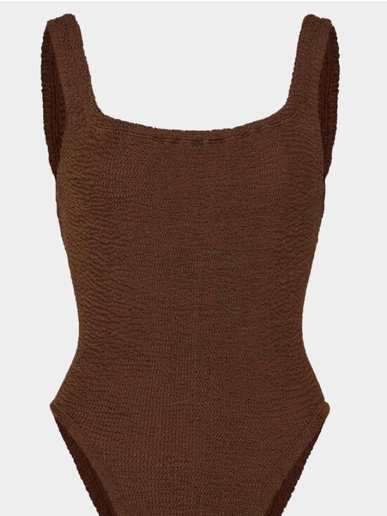 Hunza G Other - Hunza G Swimsuit Square Neck Swim Metallic Chocolate
